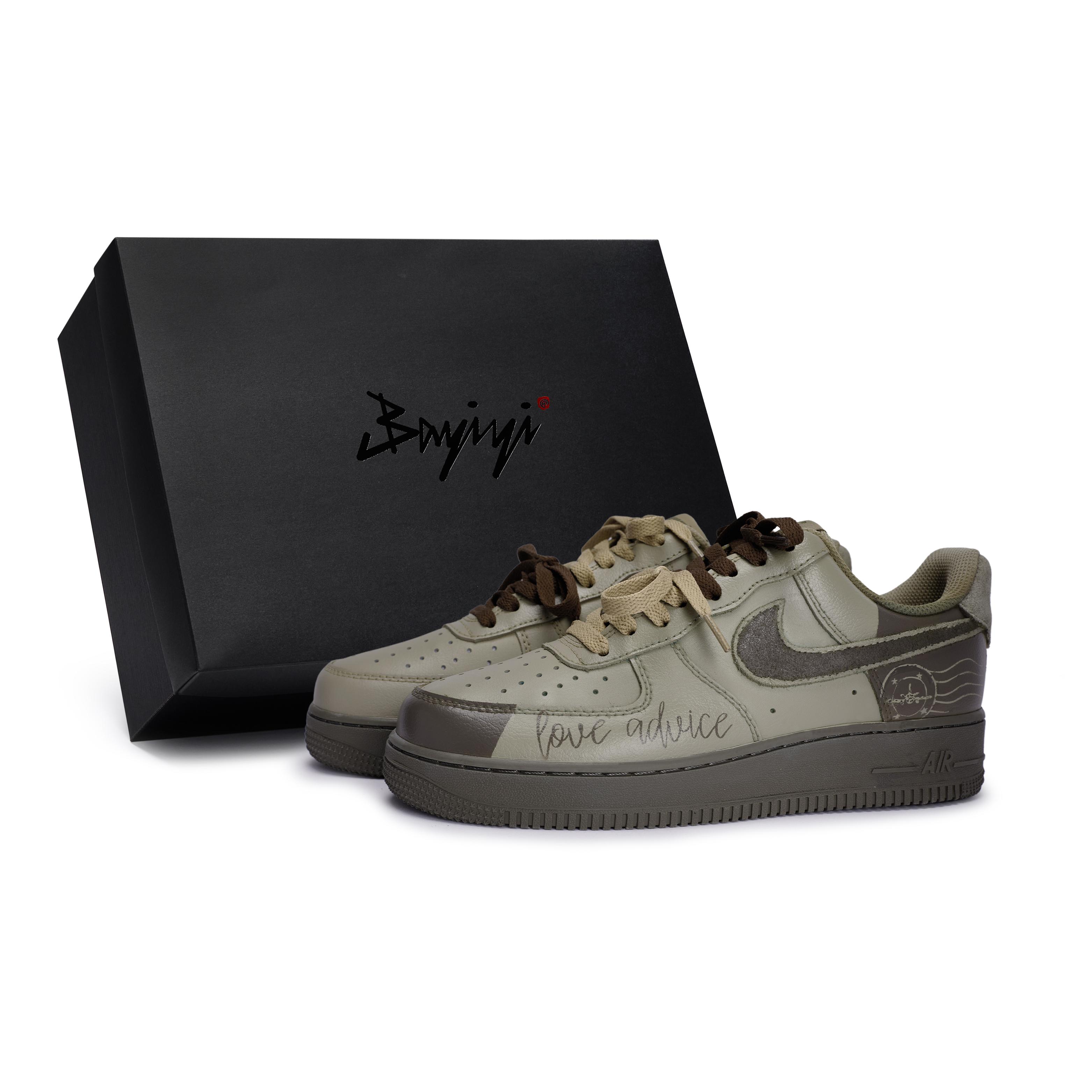 

Nike Air Force 1 Slip Resistant Abrasion Resistant Low top Skateboard Shoes Unisex Brown Coffee HQ1176-222(Team80-S-BOX) 36.5