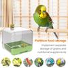 Parakeet Bird Bath Pull-out Pet Bird Feeder Transparent 2 In 1 Bowl Quick Cleaning For Indoors Inside Or Outdoors On Deck Garden