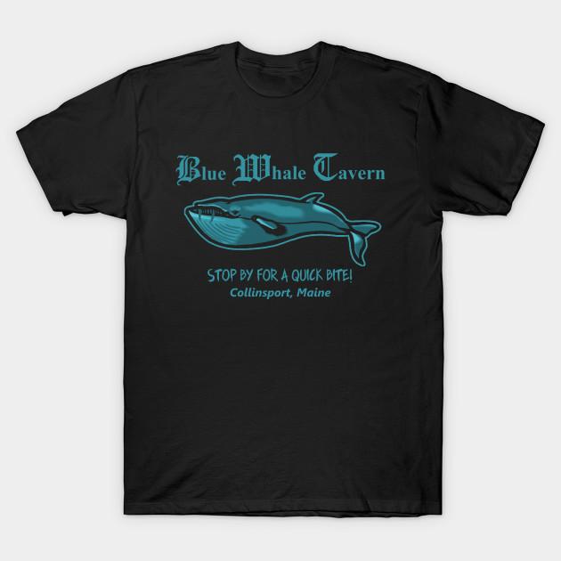 Men Black Print T-shirt Dark Shadows Blue Whale Tavern No-Cut Transfer Paper Print Cotton Tshirt S чёрный