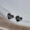 Needle Pearl Earrings Women's Fashion Heart Shape Unique Design Cold Tone Jewelry Ear Jewelry Accessories