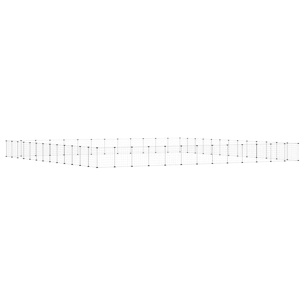 Vidaxl Pet Cage with Gate, 52 Panels, Black, 35X35 Cm, Steel