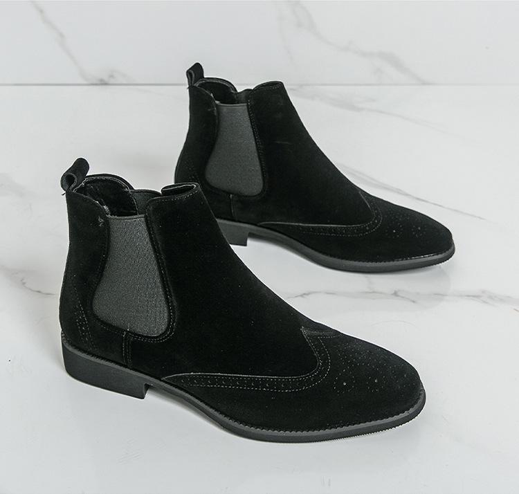 Autumn/Winter 2025 Men’s High-Top Frosted Leather Martin Chelsea Boots - Plus Size Available