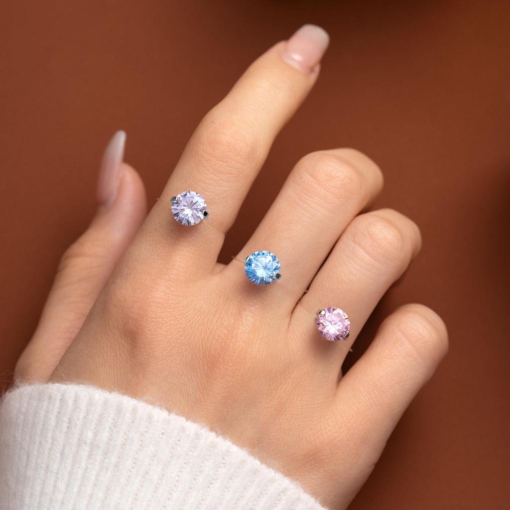 Mermaid Tears S925 Sterling Silver Zircon Ring: Shiny, Colorful, and Versatile Finger Ring for Women.