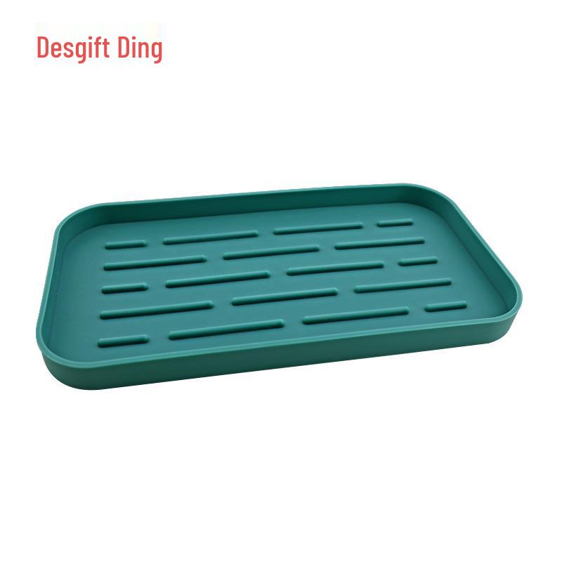 Silicone Nordic Square Draining Mat - Thick, Minimalist Kitchen Water Storage Mat for Cutlery & Cups