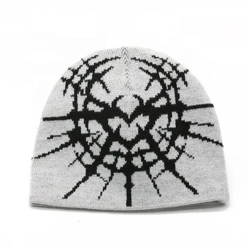European and American Autumn and Winter Trend Cold Proof and Warm Cartoon Pattern Jacquard Knitted Hat