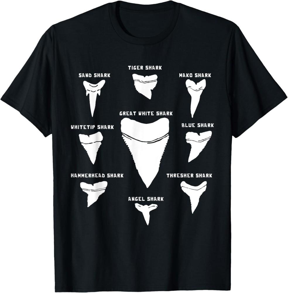 

9 Types of Shark Teeth I Species Of Sharks Gift Unisex T-Shirt L