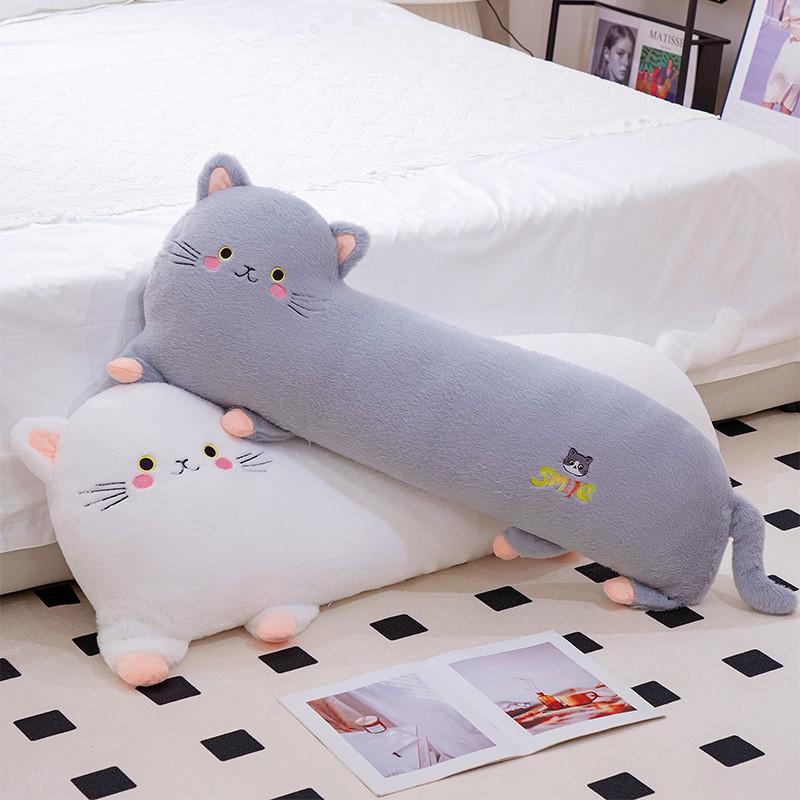 Plush Cat Cartoon Toy Stuffed Doll Sleeping Bed Headrest Decoration Kids Gift
