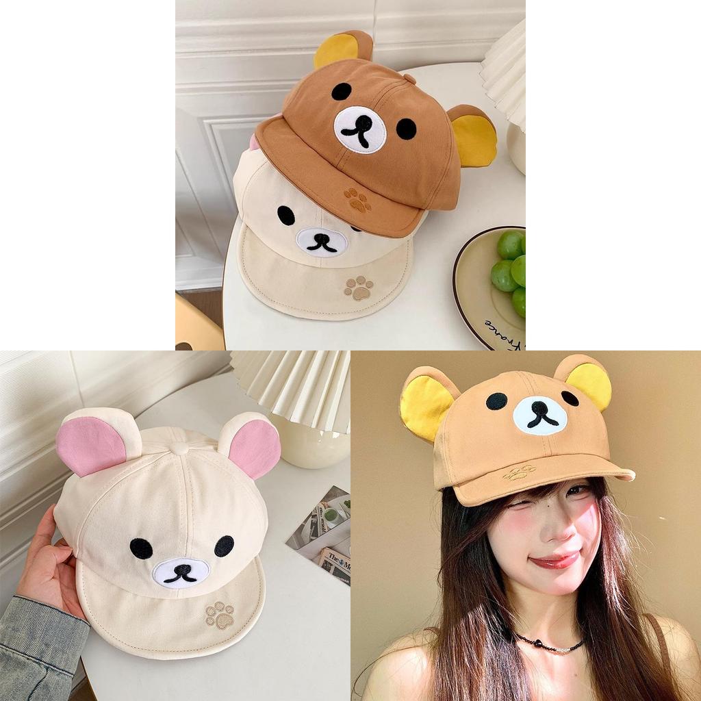 Cotton Cartoon Bear Unisex Baseball Cap With Embroidery For Summer Outdoor Activities