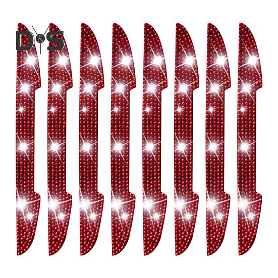 8ks Bling Auto Zadní zrcátko Samolepky proti poškrábání Chránič drahokamu Auto Klika dveří Ochranné lišty Obtisky Dekorace exteriéru auta