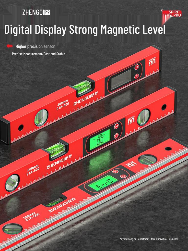 High-Precision Digital Magnetic Spirit Level with Cast Aluminum Edge