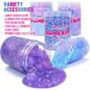 Unicorn Slime Kit for Girls 4-12,Supplies Makes Butter Slime,Candy Confetti,Glimmer Crunchy,Foam Crunchy,Jelly Cubes Slime Party Favors for Kids