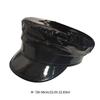 PU Beret British Elegant Shiny Black Painter Hat Grandpa Hat Cabbie Hat for Outdoor Walk Club Cabbie Hat