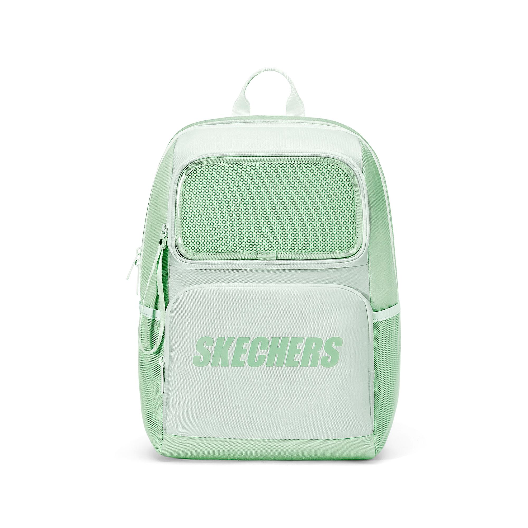 Skechers 21L Large Capacity Versatile Fabric Pain Bag Unisex Bags L325U103-05E6 Sapphire Green & Clear Green