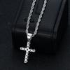 2026 Jewelry Fashion Trend Inlaid Zircon Cross Pendant Necklace Men's Party Jewelry Accessories