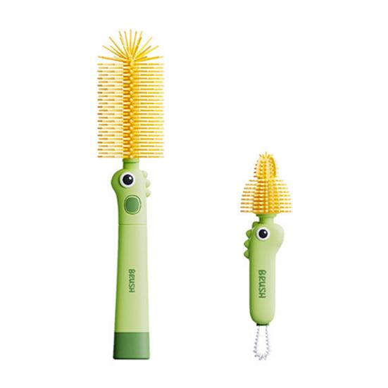 2Pcs/Set Silicone Cleaning Brush with 90-Degree Bent Design 3-in-1 Functions Gap Brush
