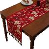 Red Table Flag Jacquard Auspicious Chinese New Year Dining Table Fabric New Year Coffee Table Bed Flag