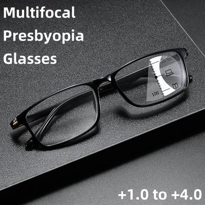 Progressive Multifocus Anti Blue Light Eyewear Far Near Dual Use Reading Glasses Zoom Eye Protection Bifocal Far Sight Glasses