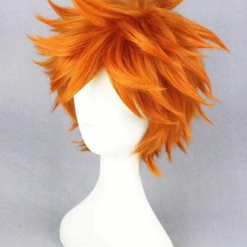 High Quality Anime Haikyuu!! Shoyo Hinata Syouyou Cosplay Wig Short Orange Curly Heat Resistant Synthetic Hair Wigs