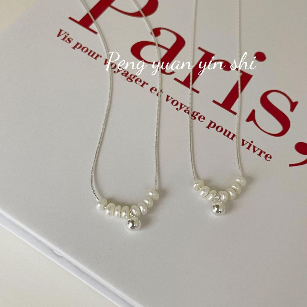 Su Chuang S925 Sterling Silver Freshwater Pearl Clavicle Necklace for Women - Korean Luxury Style