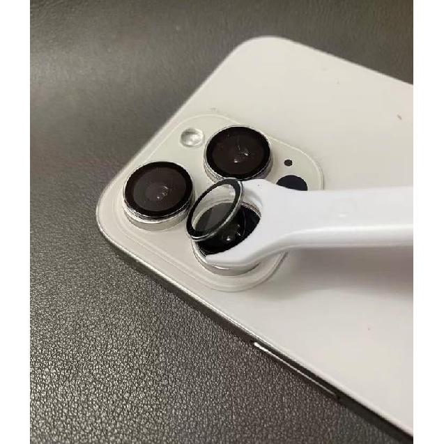 2 Pack Camera Lens Protector Removal Tool for iPhone Glass Lens Alloy Ring Cover Easy Peel Off Remover Cell Phone Kit Accessories - White