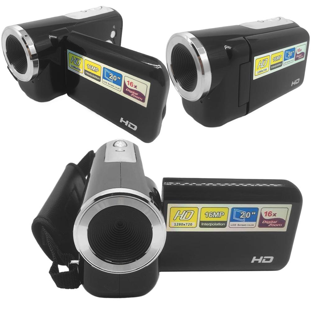 16MP 720P Digital Video Camera 2.0 Inch TFT Color Screen Compact DV Camcorder 16X Digital Zoom Vlogging Camera with LED Flash