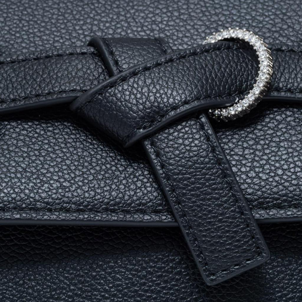 Jill Stuart Imploop Crystal Buckle Shoulder Feminine Belt Bag, Design, JSLH5CH2, Black, Women's