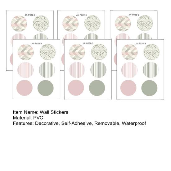 6Pcs Colorful Polka Dots Wall Stickers, Self-Adhesive Vinyl Decals, Removable Peel And Stick Wall Decals for Bedroom Living Room Kids Room