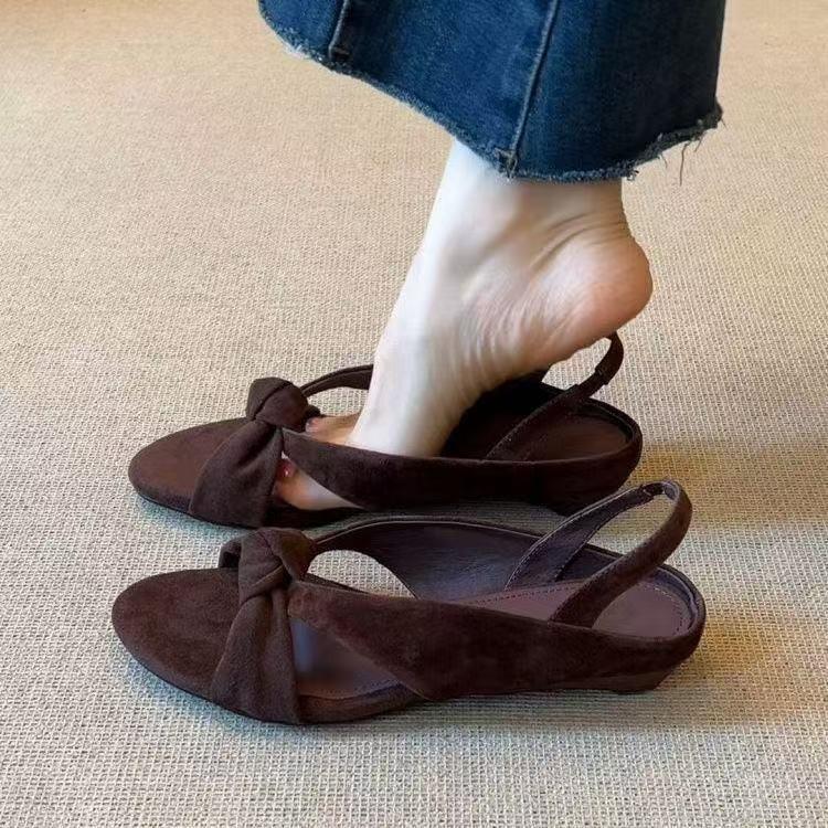 New Niche Design Cross-strap Wedge Sandals Women's Summer Wear Versatile Shoes Open-toed High Heels