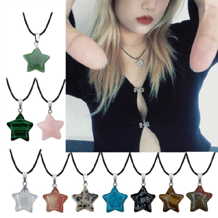 Natural Stone Star Aesthetic Necklace Fashion Simple Clavicle Chain Women Girls