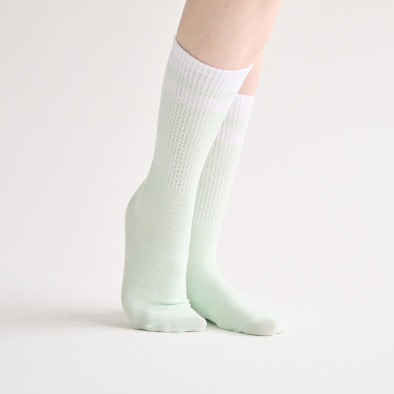 3 Pairs of Women's Non-Slip Pilates Double Line Crew Socks