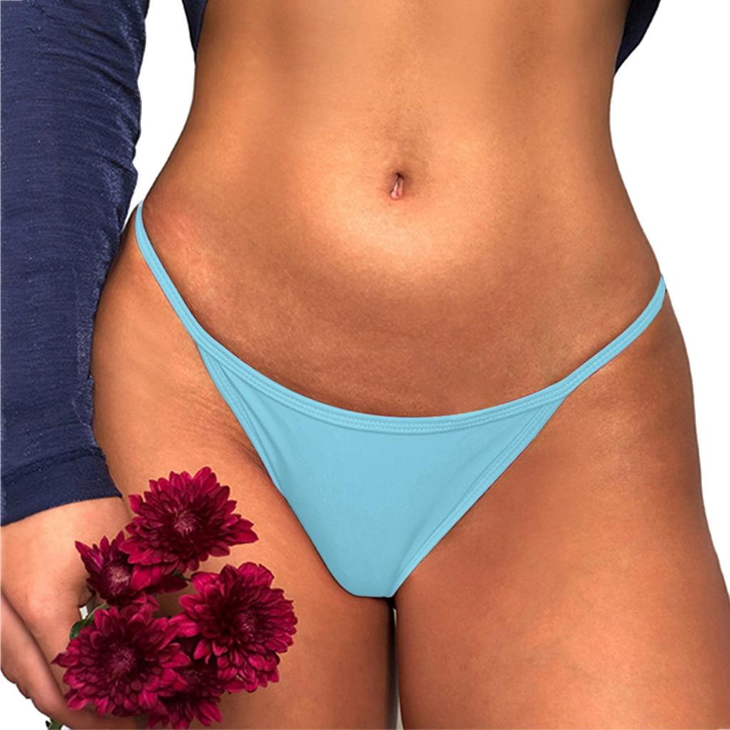 Ladies Sexy Thin Belt Half Hips Low Waist Fashion Stitching Lace  Panties