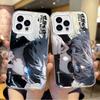 Anime Jujutsu Kaisen Satoru Gojo Gradient Phone Case for iPhone 16 15 14 13 12 11 8 7 6 Pro Max Plus XS XR Hard Shockproof Cover