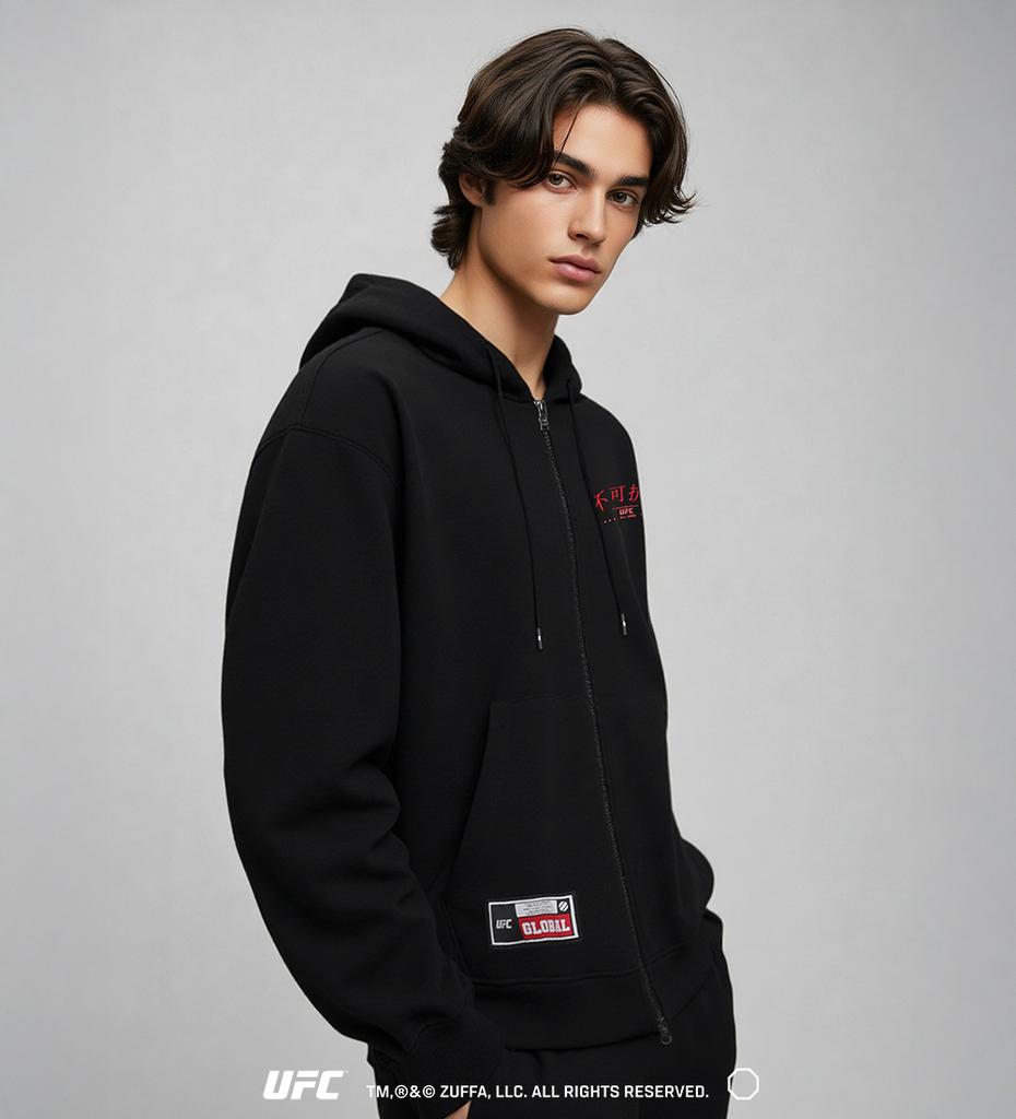 Ufc Sport Ufc Force Majesty Oversized Zip-Up Hoodie Black U2Hdx1305Bk