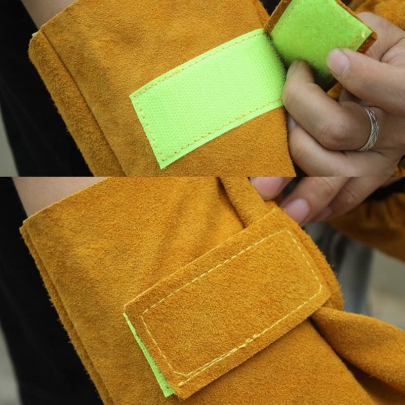 Leather Welding Arm Guards Sleeves Flameproof with Heat Resistant Properties for Metal Workers Metalwork Mechanics 2pcs