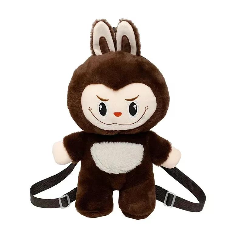 42cm Cartoon Labubu Rabbit Backpack Plush Doll Animal Labu Plush Toy Cute Labu Rabbit Dolll Soft Stuffed Backpack for Girl Gifts