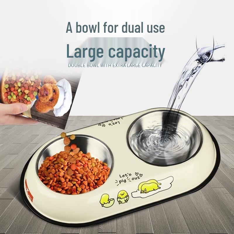 HELLOJOY Doppelnapf aus Edelstahl für Tierfutter und Wasser