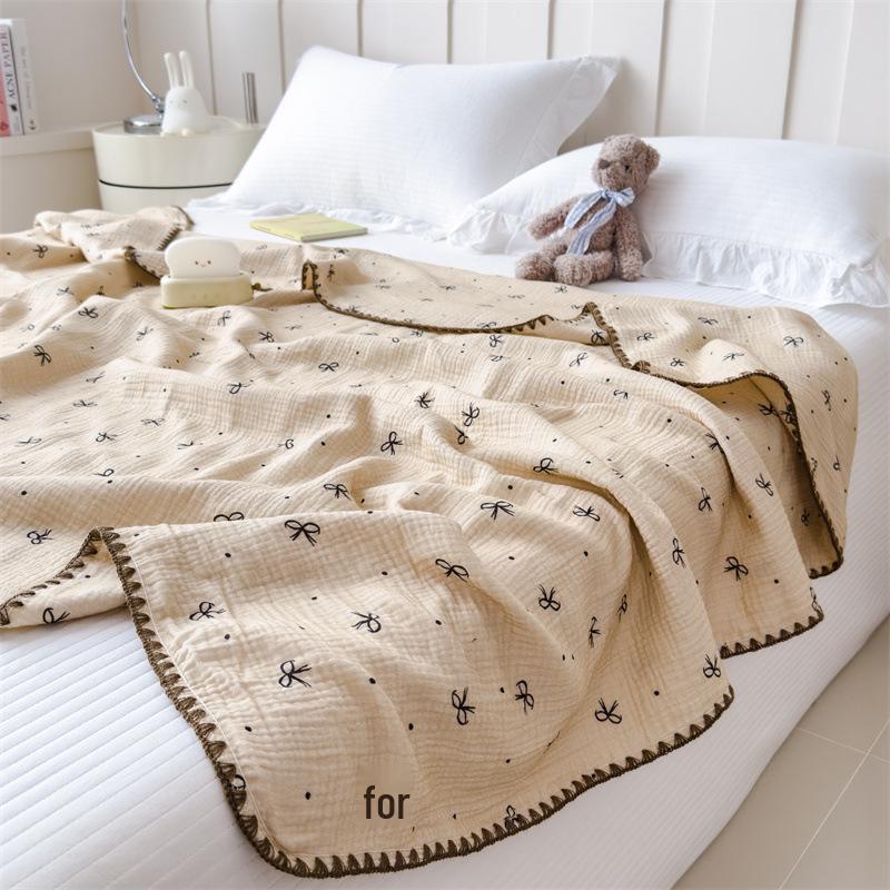 Premium Antibacterial Cotton Gauze Quilt: Double Layer, Summer Nap or Sofa Blanket