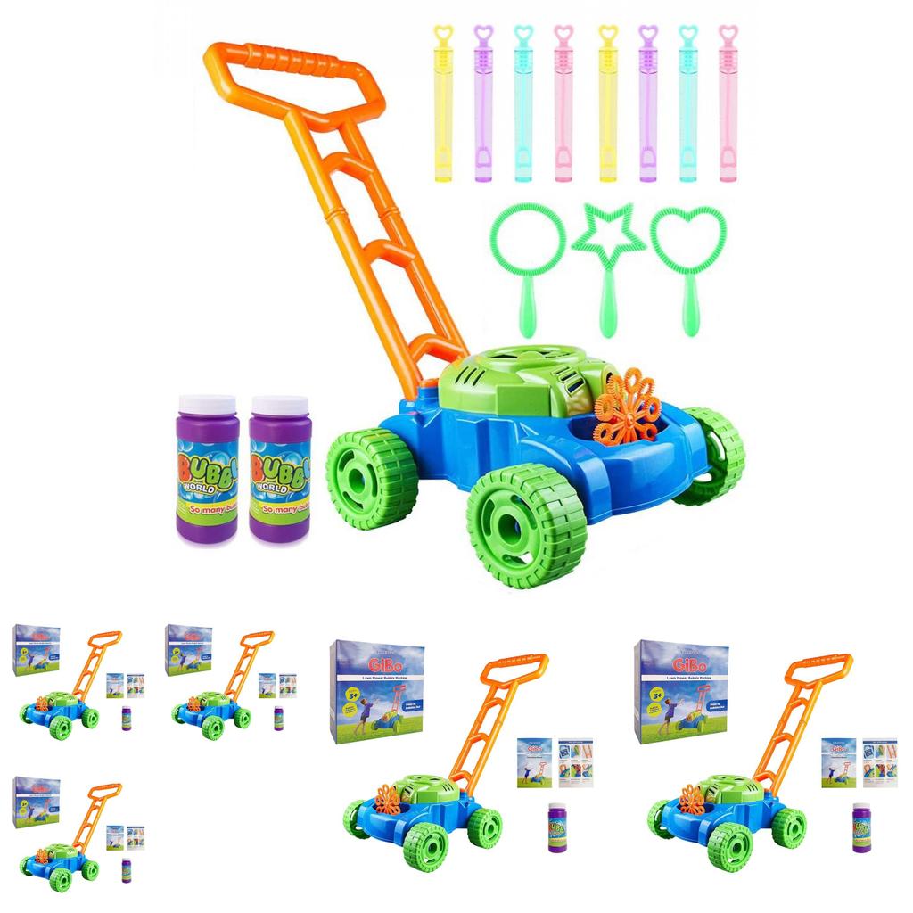 Electric Bubble Machine Push Cart Colorful Outdoor Toy For Kids With Sensory Features