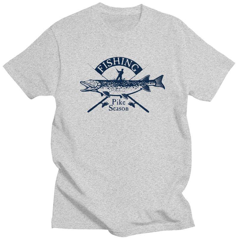 Custom Pike Fishing T Shirt Men Short Sleeves Pure Cotton Tshirt Fisherman Fish Tees Streetwear Tshirts