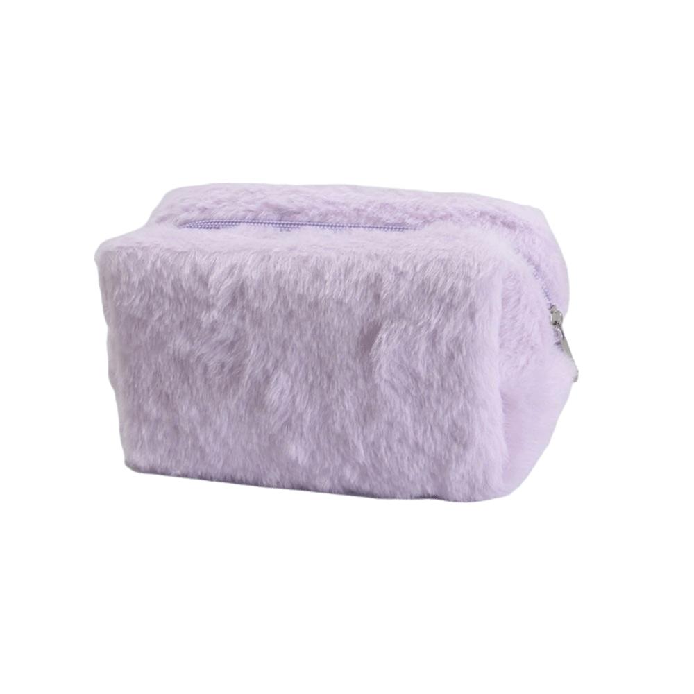 Cute Large Capacity Velvet Makeup Bag Soft Fur Puffy Travel Toiletry Bag Portable Cosmetics Pouch Women Girls