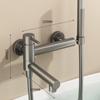 Bathroom Bathtub Shower Faucet with Swivel Tub Spout and Handhold Shower Brass Wall Mounted Hot Cold Water Mixer Bath Tap