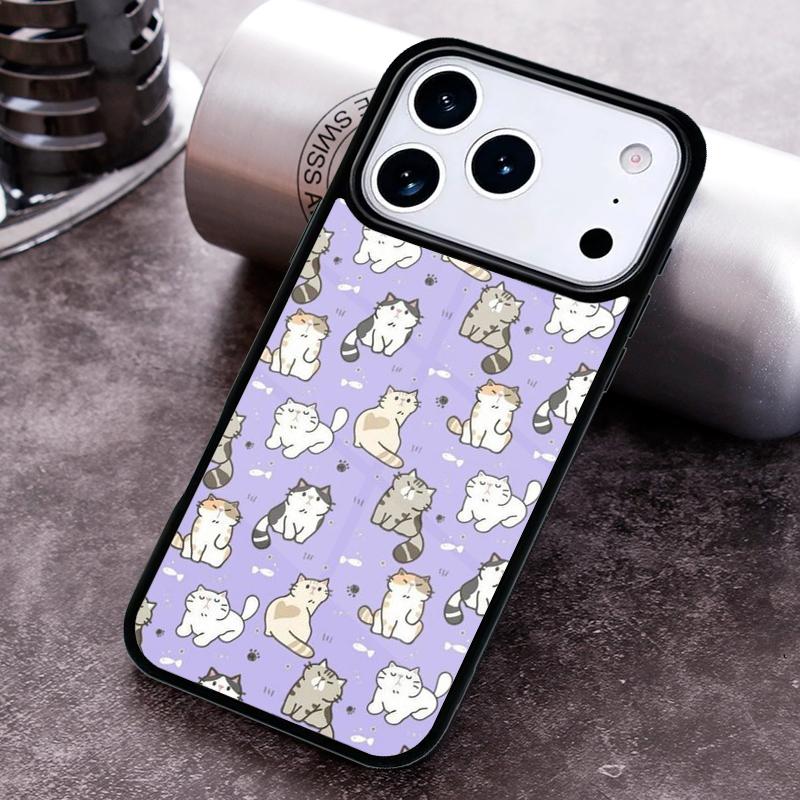 Cartoon Cat Phone Case For iPhone 17 16 15 14 13 12 11 Pro Max Plus 17Air Soft Silicone Cover