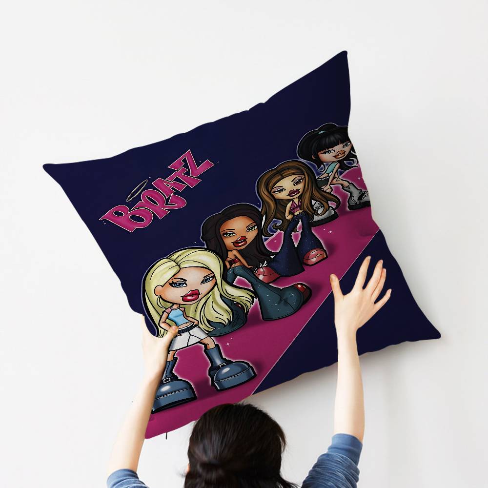 B-Bratzz Fashion M-Mask G-Girl Personalized Pillow Cover Kids Bedroom Wild Party Decor Pillowcase Kid Birthday Shower Gift