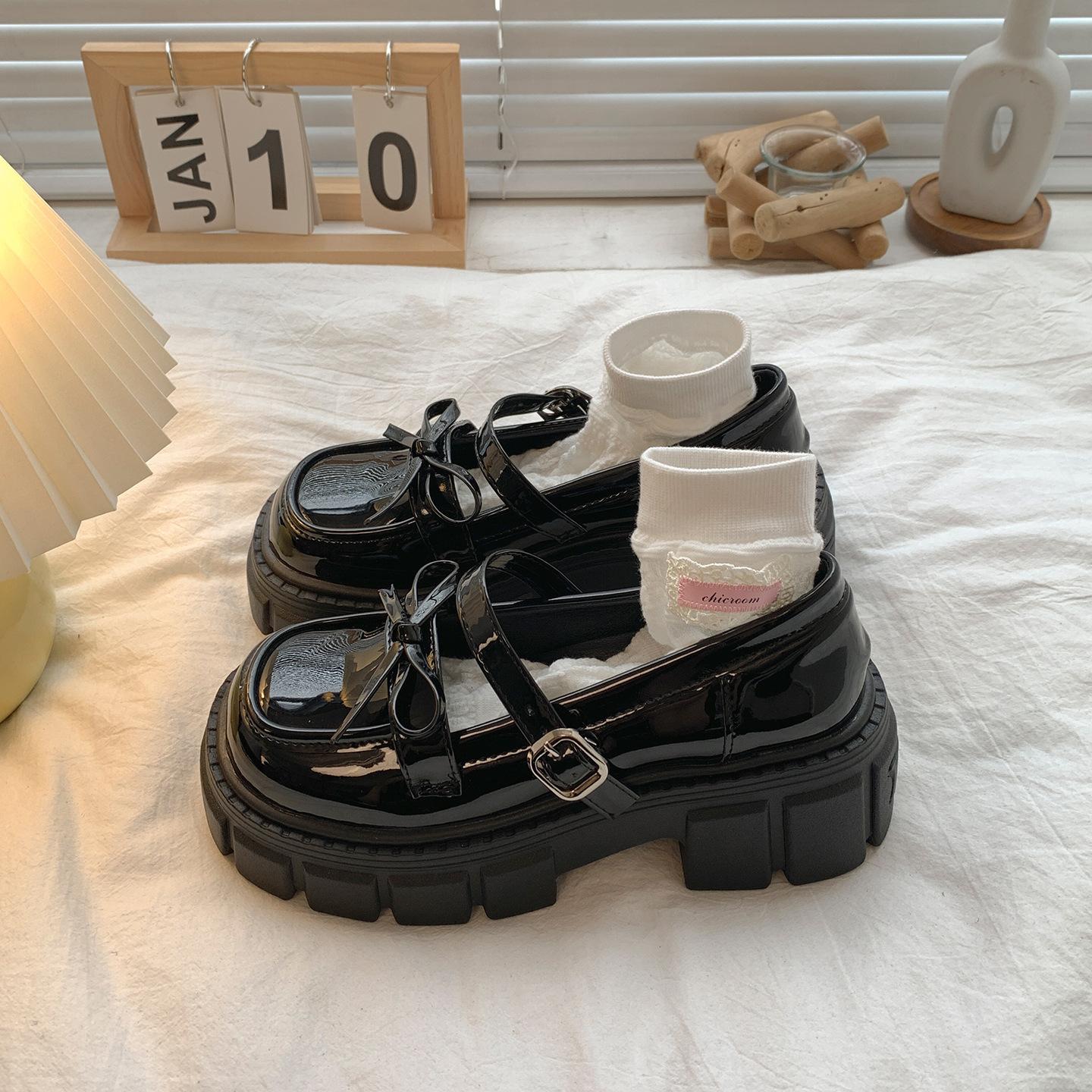 

Retro black British style platform jk small leather shoes women s 2025 new summer high-end French Mary Jane single shoes 39