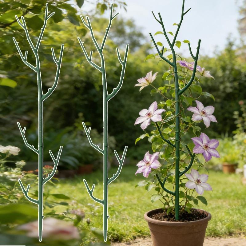 Stackable Plant Support Garden Potted Flower Tree Branch Plants Stakes Home Garden Decoration Support Racks with Clips Straps