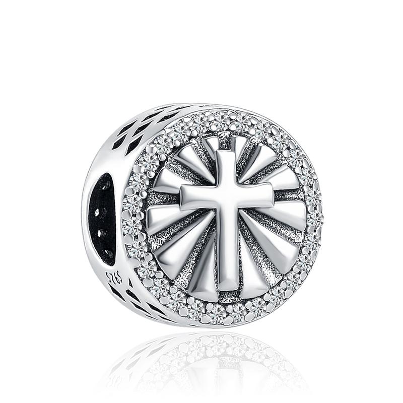 Newcopper Cross Bagua Pearl Buddha Pendant, Suitable For Original European Bracelet Jewelry Necklace