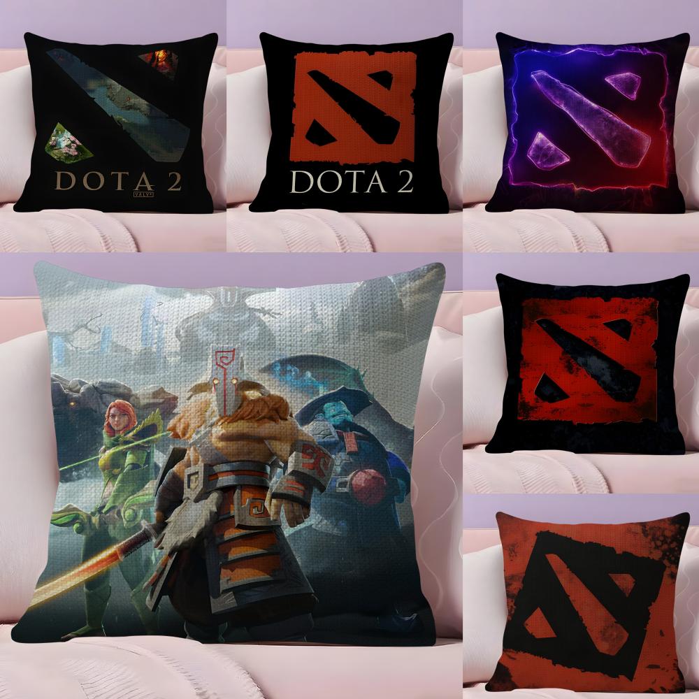 CCool DotaA 2 Game Cushion Cover Natural Linen Pillow Case DoubleSided Print Decorative Sofa Pillowcase Home Decor Gift