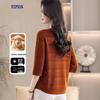 Luomeng Women's Wool Blend Striped Round Neck Knit Top
