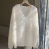 Women's Autumn & Winter Goose Yellow Mohair Sweater - Soft, High-Grade Mink Fleece, Cozy Lazy Style