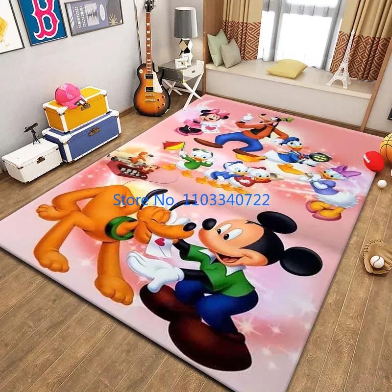Mickey Minnie Area Mat, Cute Cartoon Rug Carpets 120x160cm Decor for Living Room Children's Bedroom Sofa Bathroom Kids Floor Mat